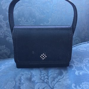 Sasha satin evening purse with diamonds